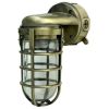 Traditional 100W Incandescent Weather Industrial Light - Antique Brass