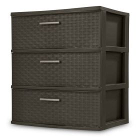 3 Drawer Wide Weave Tower Espresso