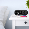 SHARP Digital Alarm Clock, 2 AMP USB Fast Charge Port, 2 x AC Power Outlets, White LED Display