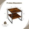 Simple Industrial 2-Tier Side Table Set 2 Pieces with Open Shelf