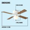 42" Hugger Metal Indoor Ceiling Fan with Light, White, 4 Blades, LED Bulb, Reverse Airflow