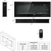 50 Inch Recessed Electric Insert Wall Mounted Fireplace with Adjustable Brightness