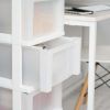 Medium 4-Drawer Cart with Organizer Top, White/Pearl