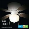 42" Hugger Metal Indoor Ceiling Fan with Light, White, 4 Blades, LED Bulb, Reverse Airflow