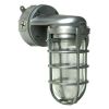 Traditional 100W Incandescent Weather Industrial Light - Antique Brass