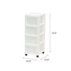 Medium 4-Drawer Cart with Organizer Top, White/Pearl