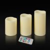 3Pcs Flameless Candles Votive Candles Wireless Battery Operated LED Flickering Candles w/ Remote Control Timer