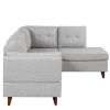 97.2" Modern Linen Fabric Sofa, L-Shape Couch with Chaise Lounge,Sectional Sofa with one Lumbar Pad,Gray