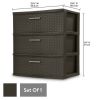 3 Drawer Wide Weave Tower Espresso