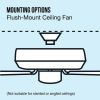 42" Hugger Metal Indoor Ceiling Fan with Light, White, 4 Blades, LED Bulb, Reverse Airflow