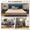 Simple Industrial 2-Tier Side Table Set 2 Pieces with Open Shelf