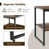 Simple Industrial 2-Tier Side Table Set 2 Pieces with Open Shelf