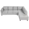 97.2" Modern Linen Fabric Sofa, L-Shape Couch with Chaise Lounge,Sectional Sofa with one Lumbar Pad,Gray