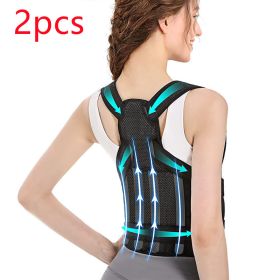 Back Posture Correction Belt Invisible Anti-Humpback Orthotics Band (Option: Black 2pcs-M)