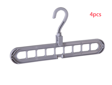 Clothes Hanger Plastic Storage Hanger Hanger Hook (Option: Grey-4pcs)