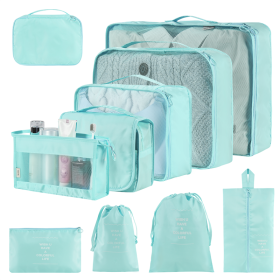 Home Fashion Simple Solid Color Storage Bag (Option: Lake Blue-10Set)