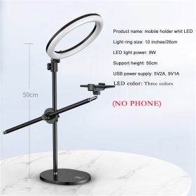 Monopod Mount Bracket with LED Ring Flash Light Lamp Tabletop Stand Tripods with Mobile Phone Holder Overhead shot For Nail art (Ships From: China)