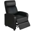 Faux Leather Push Back Theater Recliner Chair with Footrest