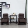 Faux Leather Push Back Theater Recliner Chair with Footrest