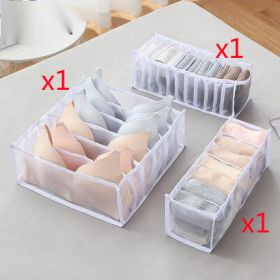 Underwear Storage Box Non-woven Fabric (Option: White-3 pcs)